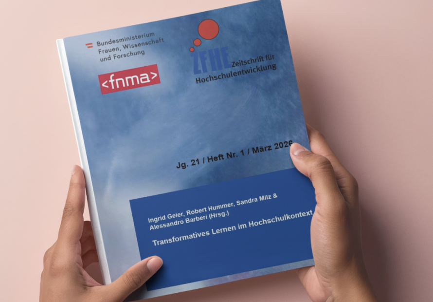 Titelseite Themenheft herausgegeben von Zeitschrift für Hochschulentwicklung, Transformatives Lernen im Hochschulkontext“